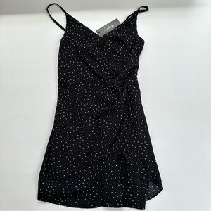 Lulus black polka dot dress